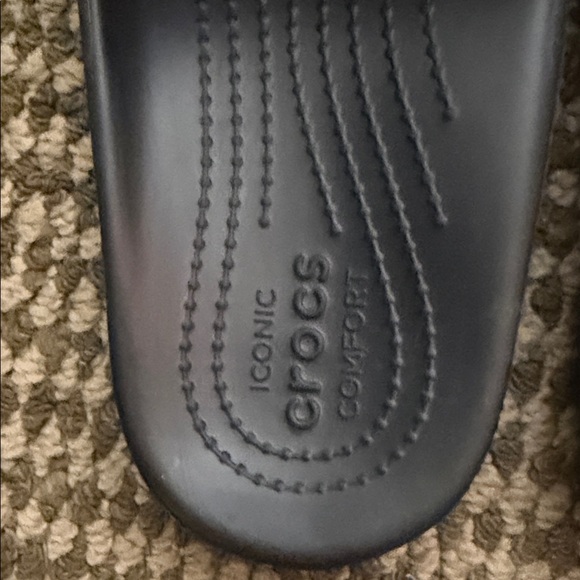 Crocs Classic Animal Print Black Leopard Slide Sandals M5W7 - Picture 2 of 5